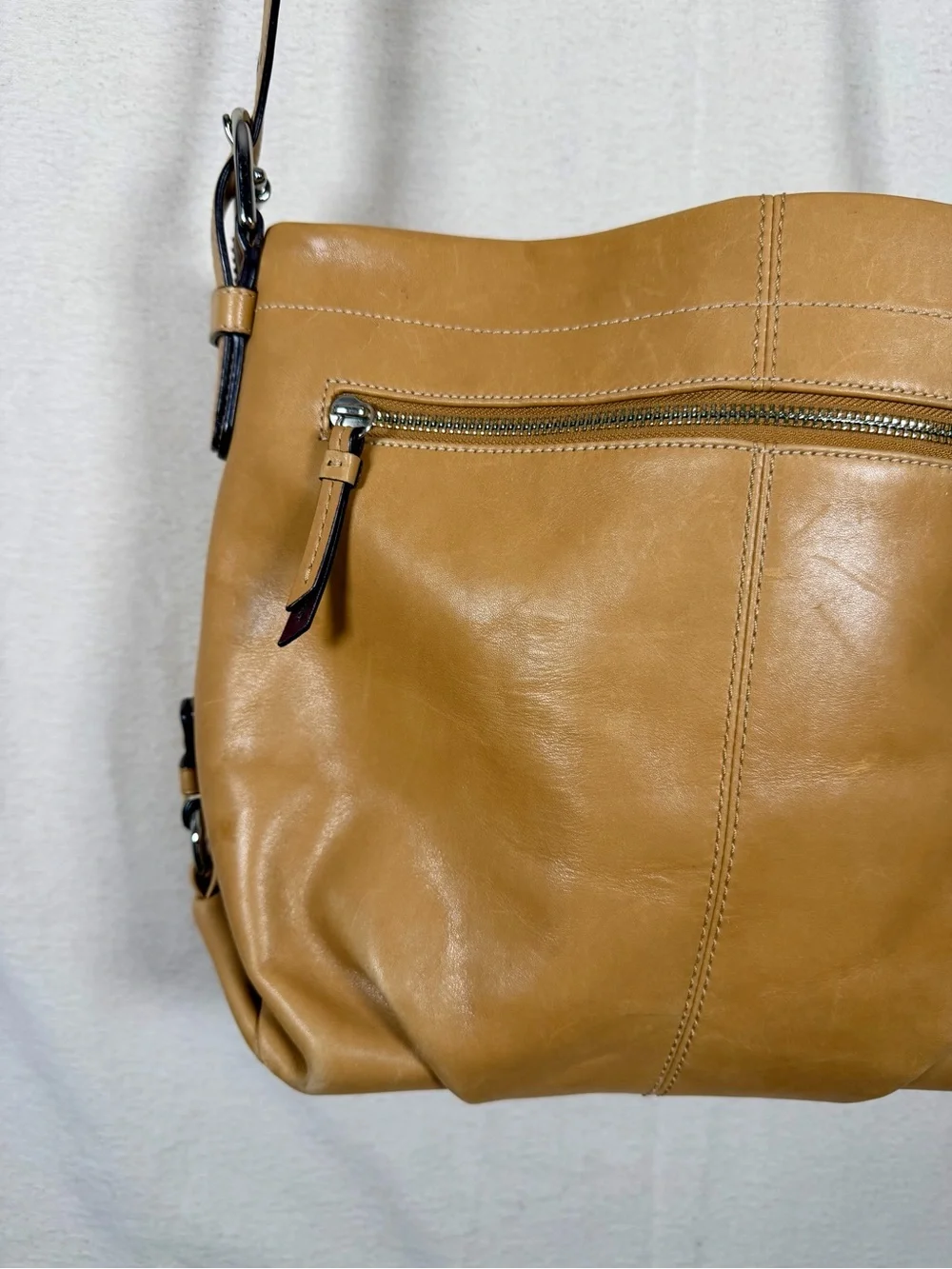 Coach Leather Duffle/Convertible Hobo in Smooth Camel Leather